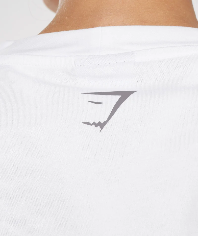 Gymshark Collegiate Midi Top - White