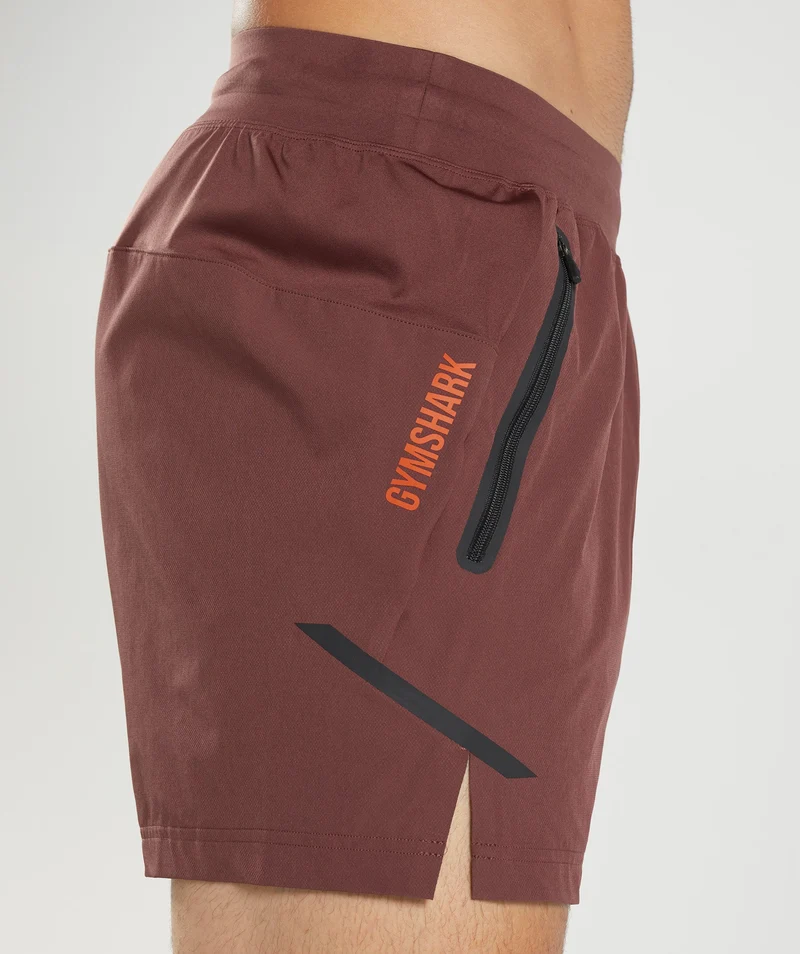 Gymshark Apex 5" Perform Shorts - Cherry Brown