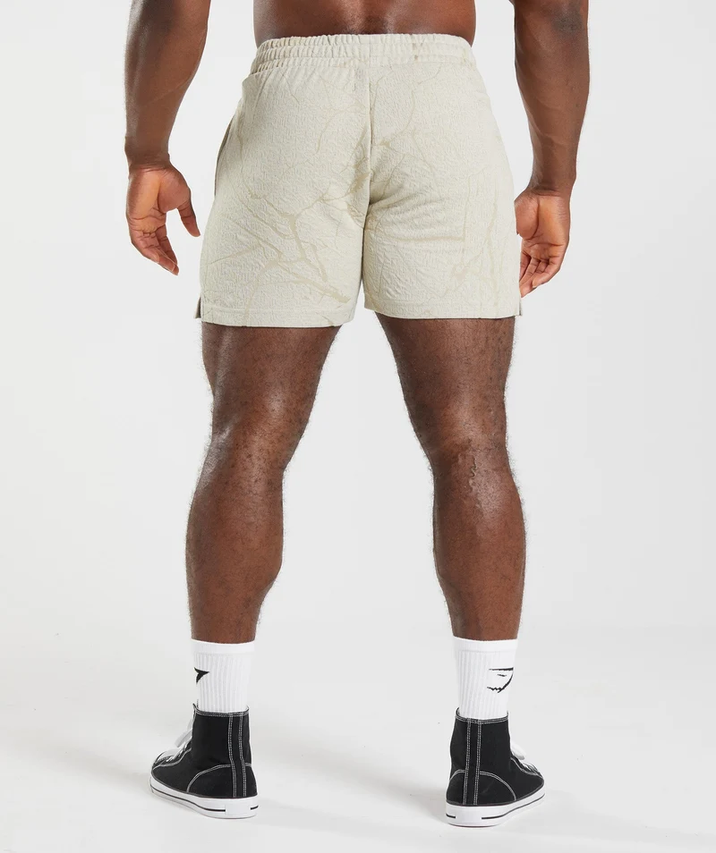 Gymshark Power 5" Short - Pebble Grey Print