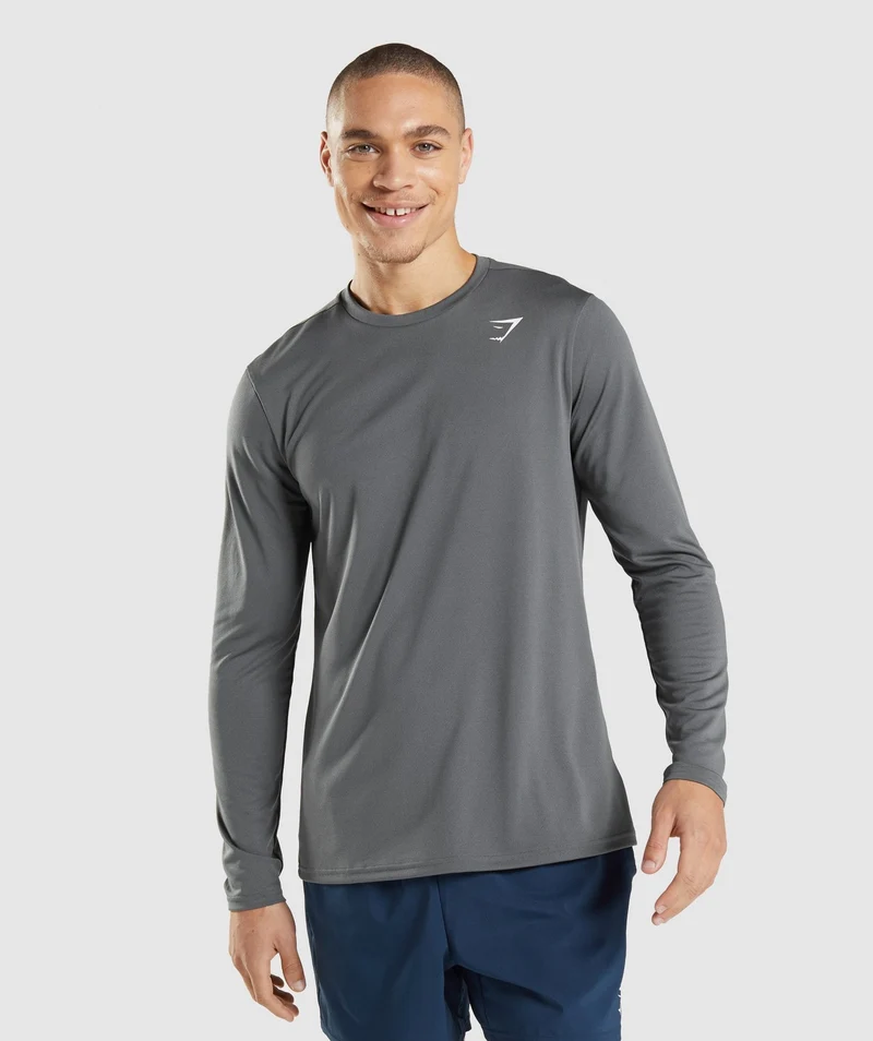 Gymshark Arrival Long Sleeve T-Shirt - Charcoal
