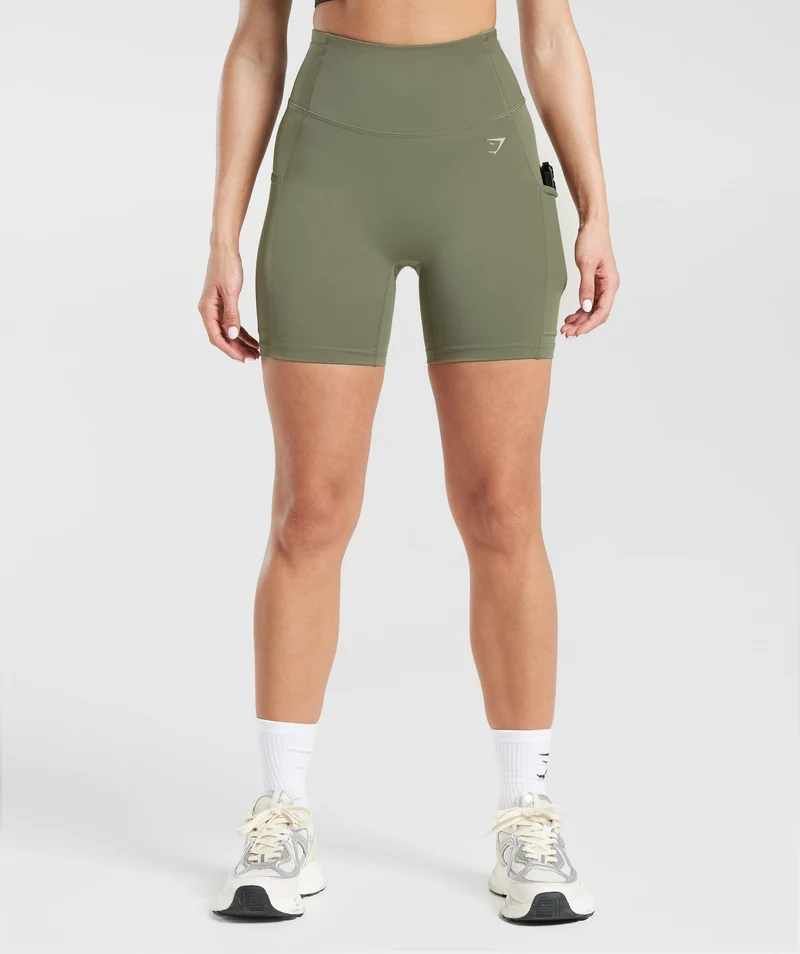 Gymshark Pocket Shorts - Dusty Olive