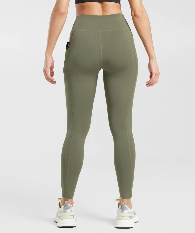 Gymshark Pocket Leggings - Dusty Olive