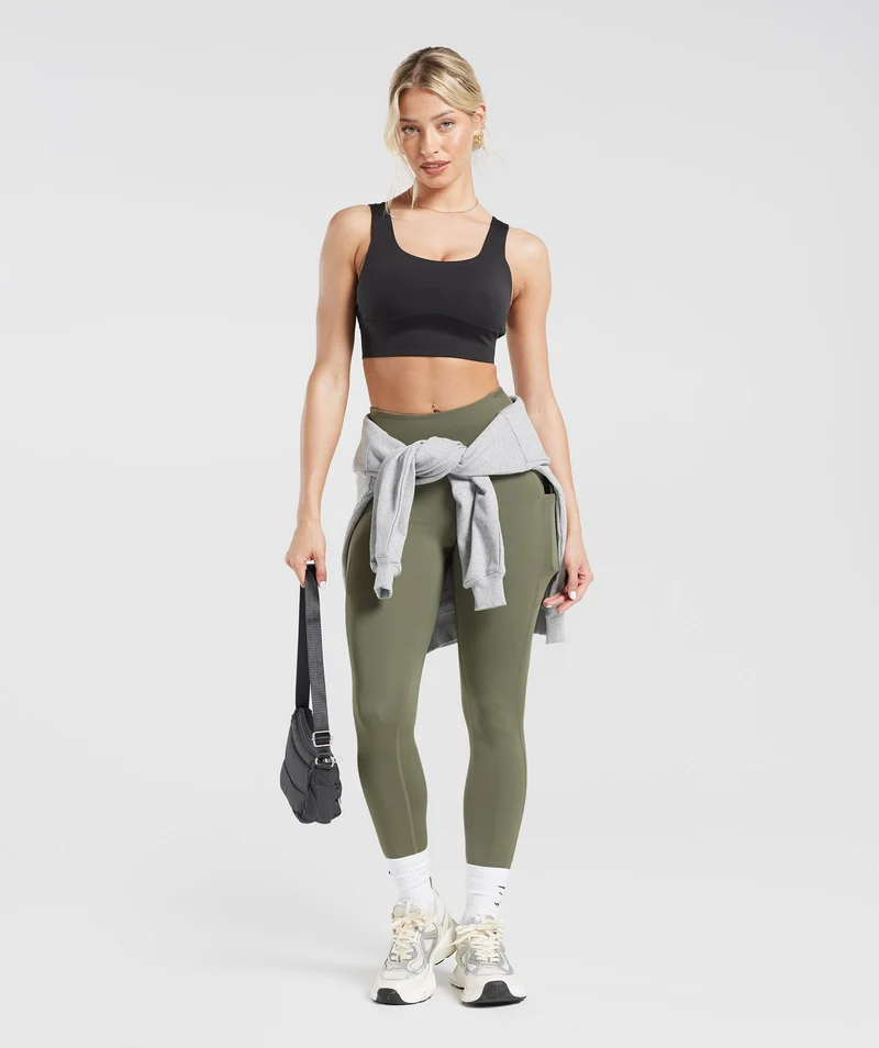 Gymshark Pocket Leggings - Dusty Olive