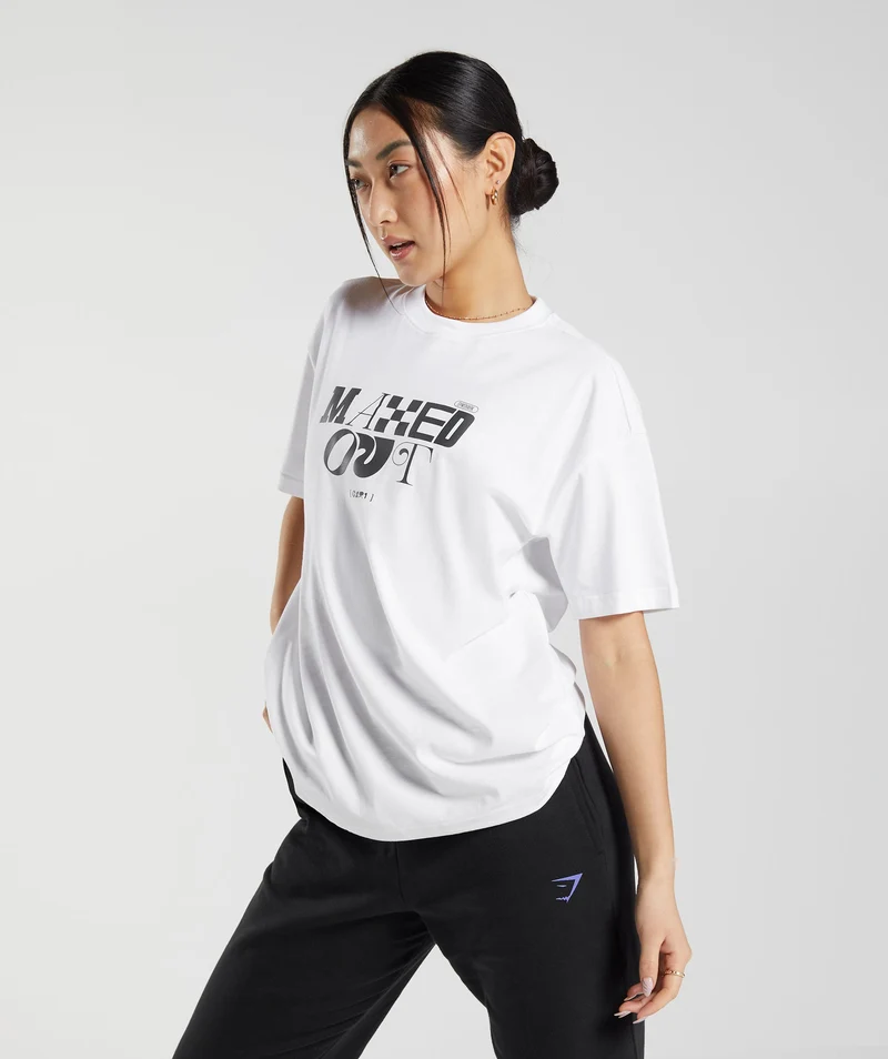 Gymshark Maxed Out Oversized T-Shirt - White
