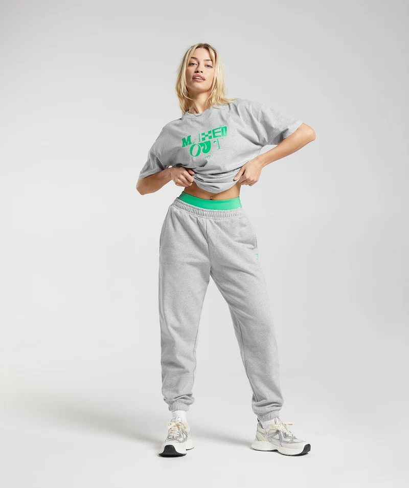 Gymshark Maxed Out Oversized T-Shirt - Light Grey Marl