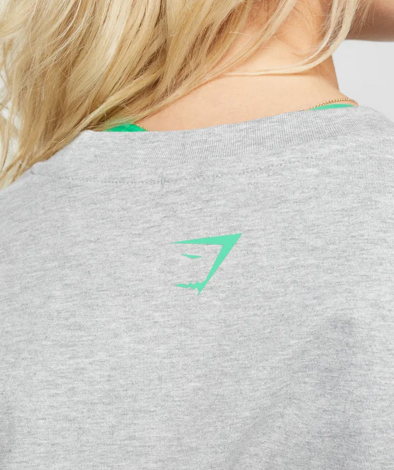 Gymshark Maxed Out Oversized T-Shirt - Light Grey Marl