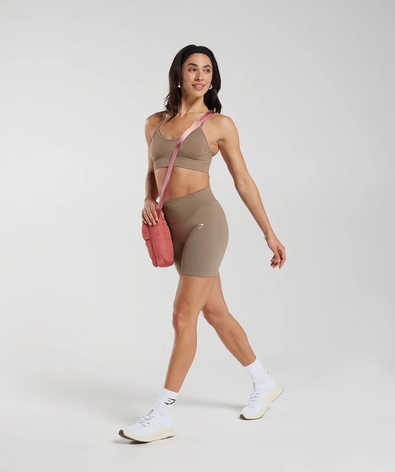 Gymshark Sweat Seamless Sports Bra - Fossil Brown