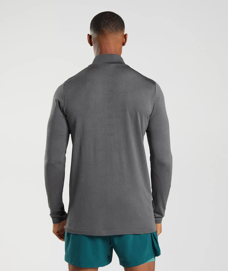 Gymshark Sport Seamless 1/4 Zip - Silhouette Grey/Black