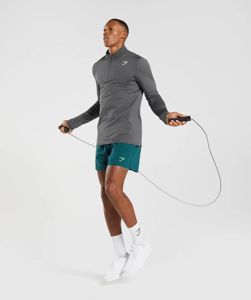 Gymshark Sport Seamless 1/4 Zip - Silhouette Grey/Black