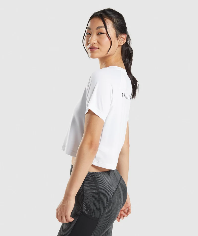 Gymshark Sport Midi T-Shirt - White