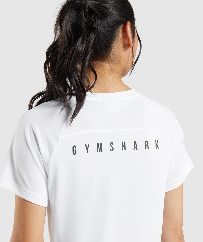 Gymshark Sport Midi T-Shirt - White