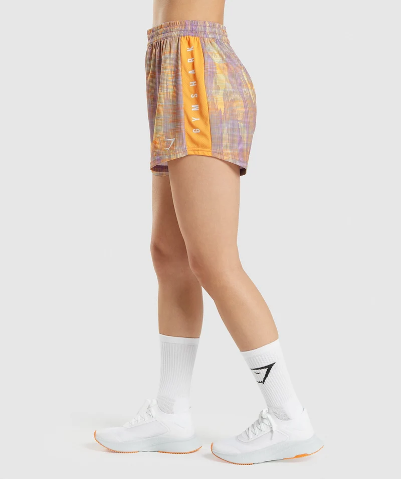 Gymshark Sport Loose Shorts - Orange Print