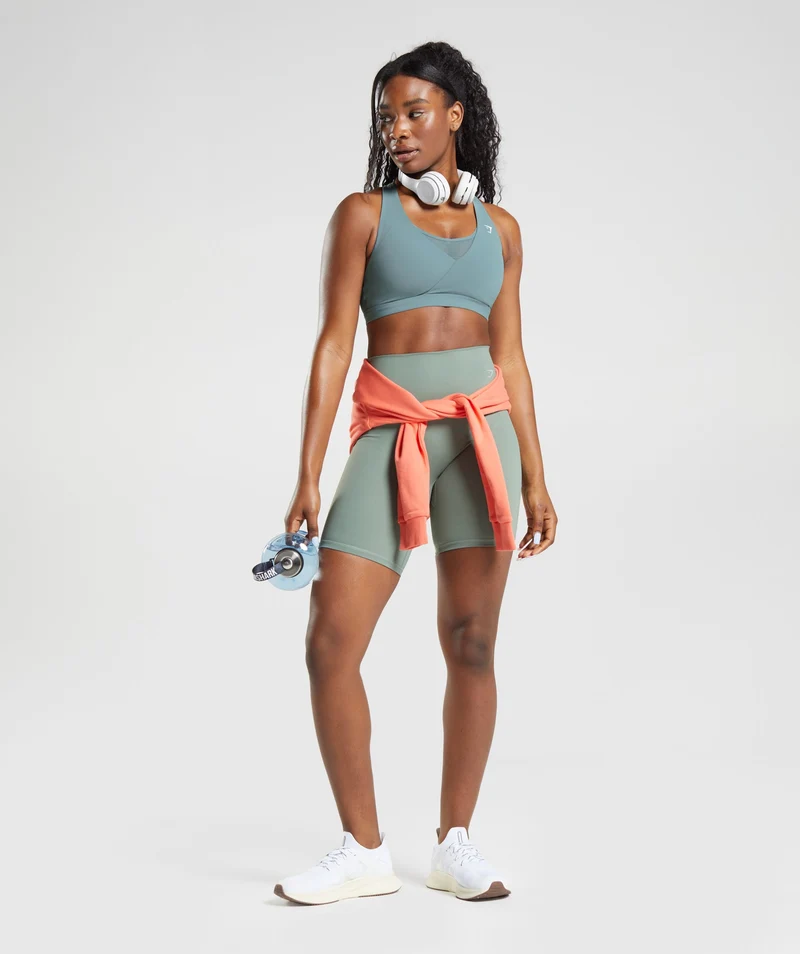 Gymshark Crossover Sports Bra - Thunder Blue