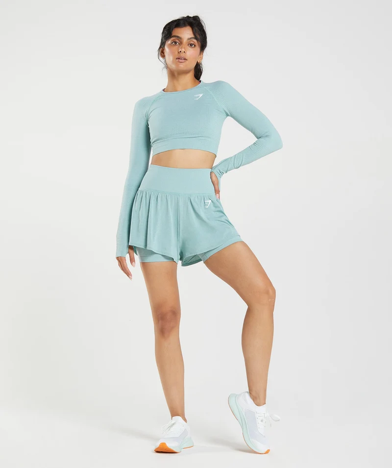 Gymshark Vital 2-in-1 Shorts - Pearl Blue Marl