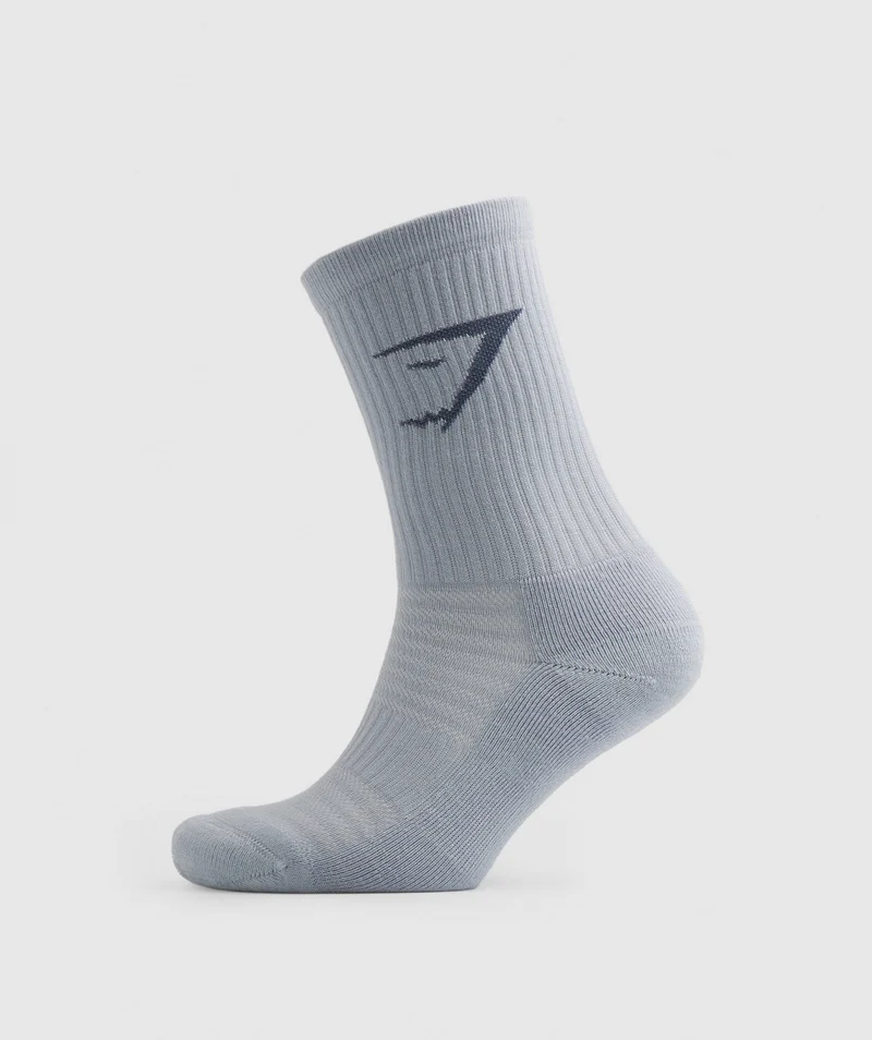 Gymshark Crew Socks 3pk - Green/Grey/Blue