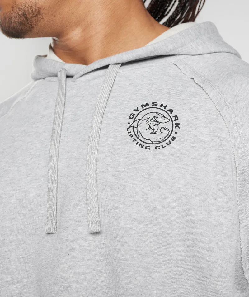 Gymshark Legacy Short Sleeve Cropped Hoodie - Light Grey Marl