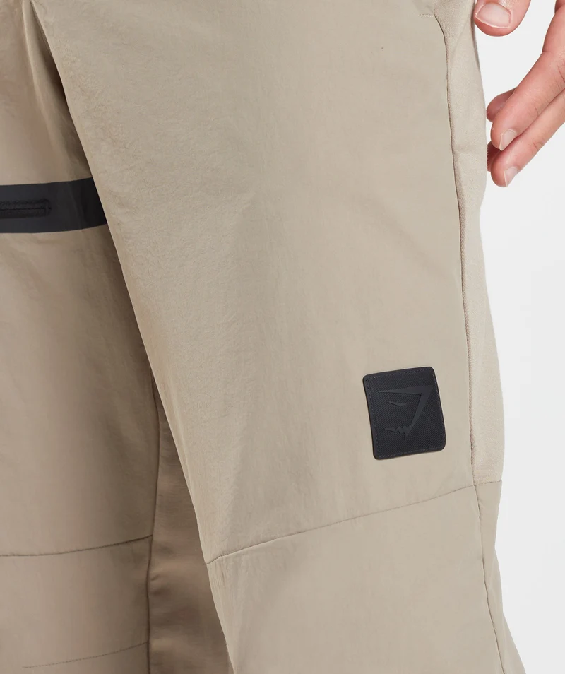 Gymshark Retake Woven Joggers - Cement Brown