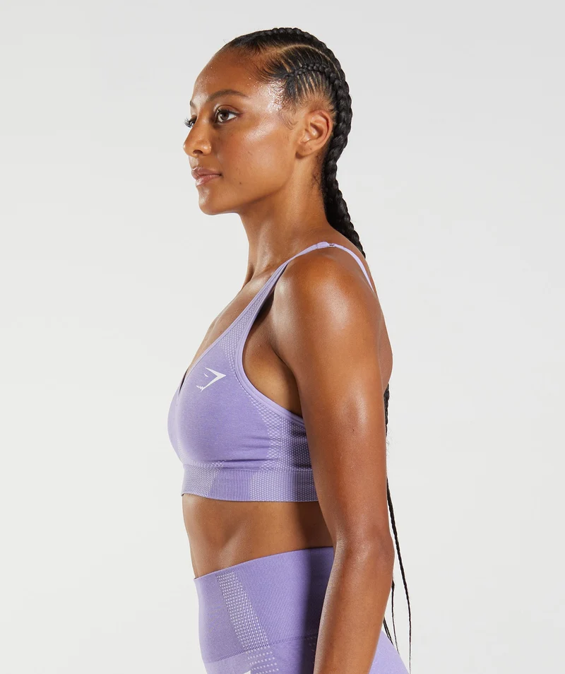Gymshark Vital V Neck Sports Bra - Digital Violet Marl
