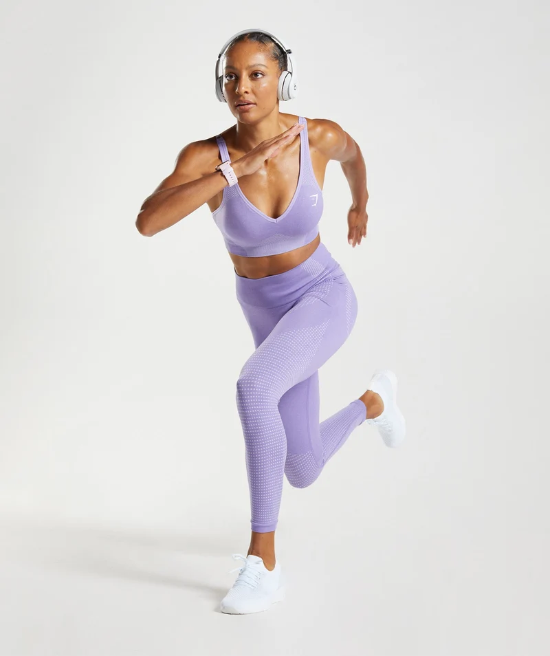 Gymshark Vital V Neck Sports Bra - Digital Violet Marl
