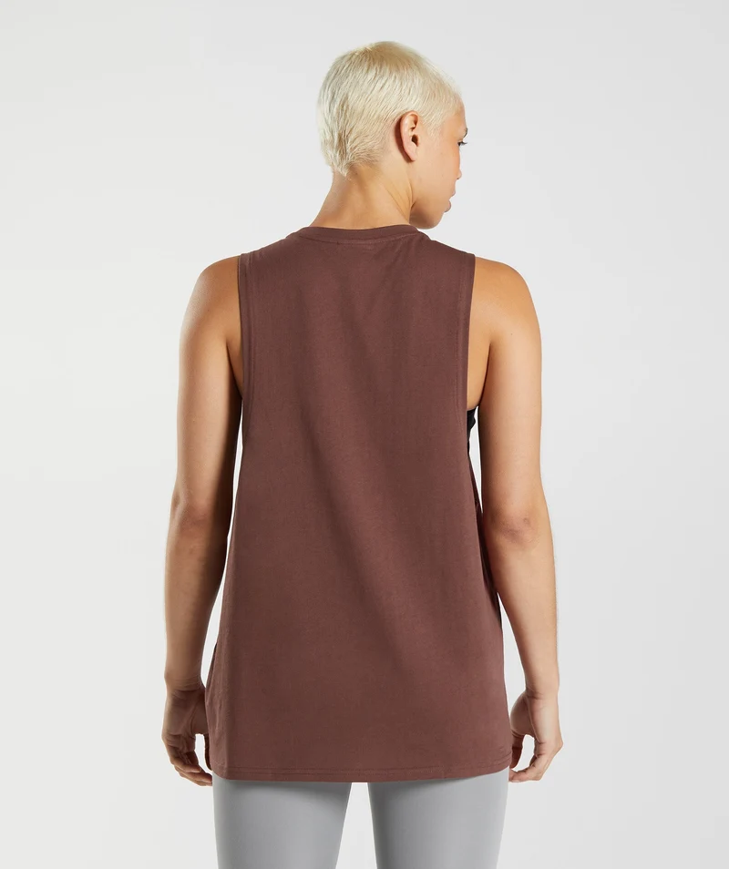 Gymshark Training Drop Arm Tank - Cherry Brown