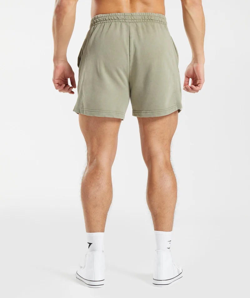 Gymshark Power Washed 5" Shorts - Ecru Brown