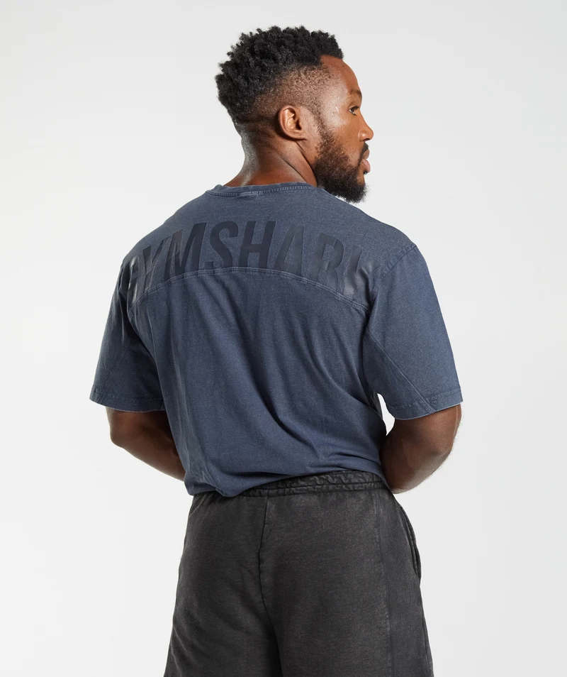 Gymshark Power Washed T-Shirt - Evening Blue