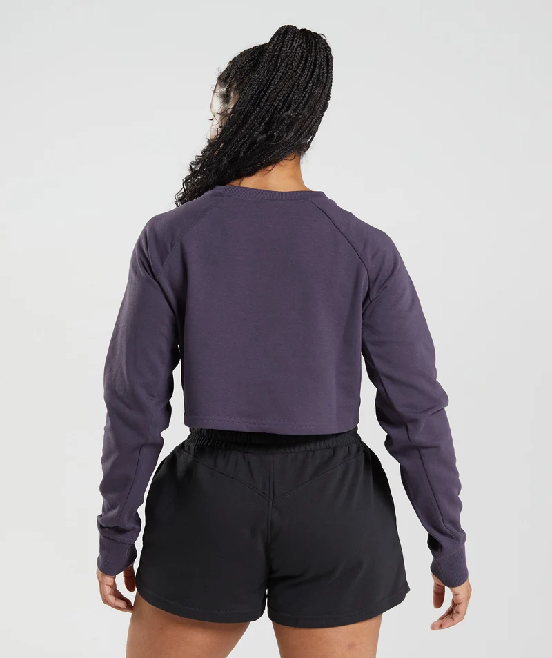 Gymshark Legacy Cropped Sweater - Rich Purple