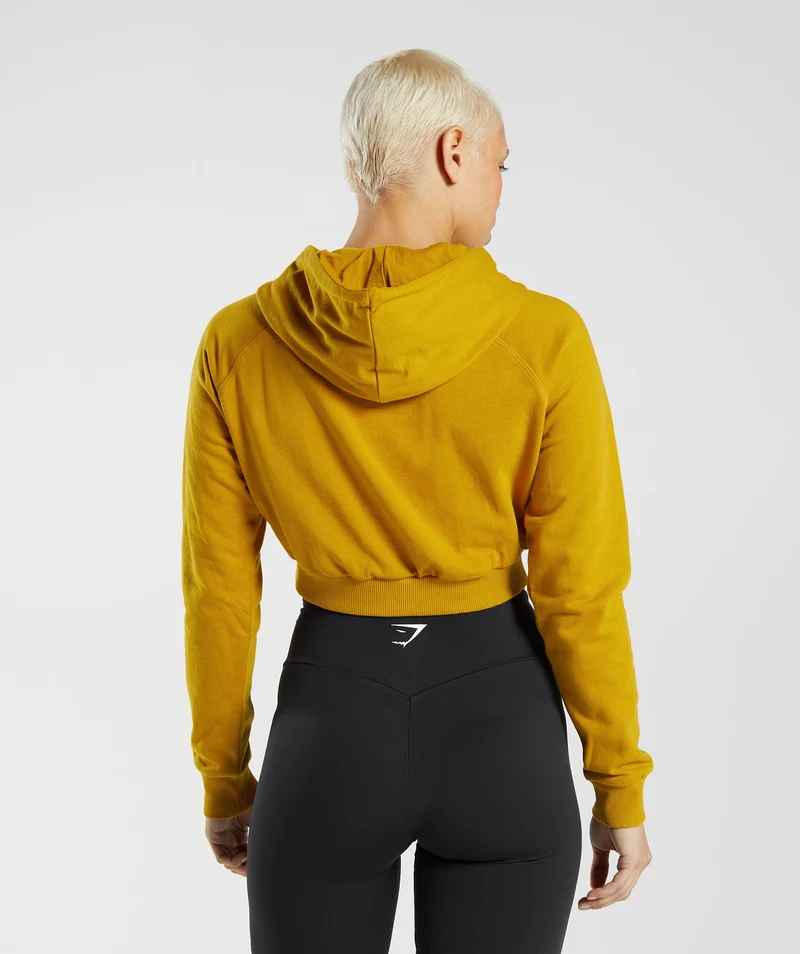 Gymshark Training Cropped Hoodie - Turmeric Yellow