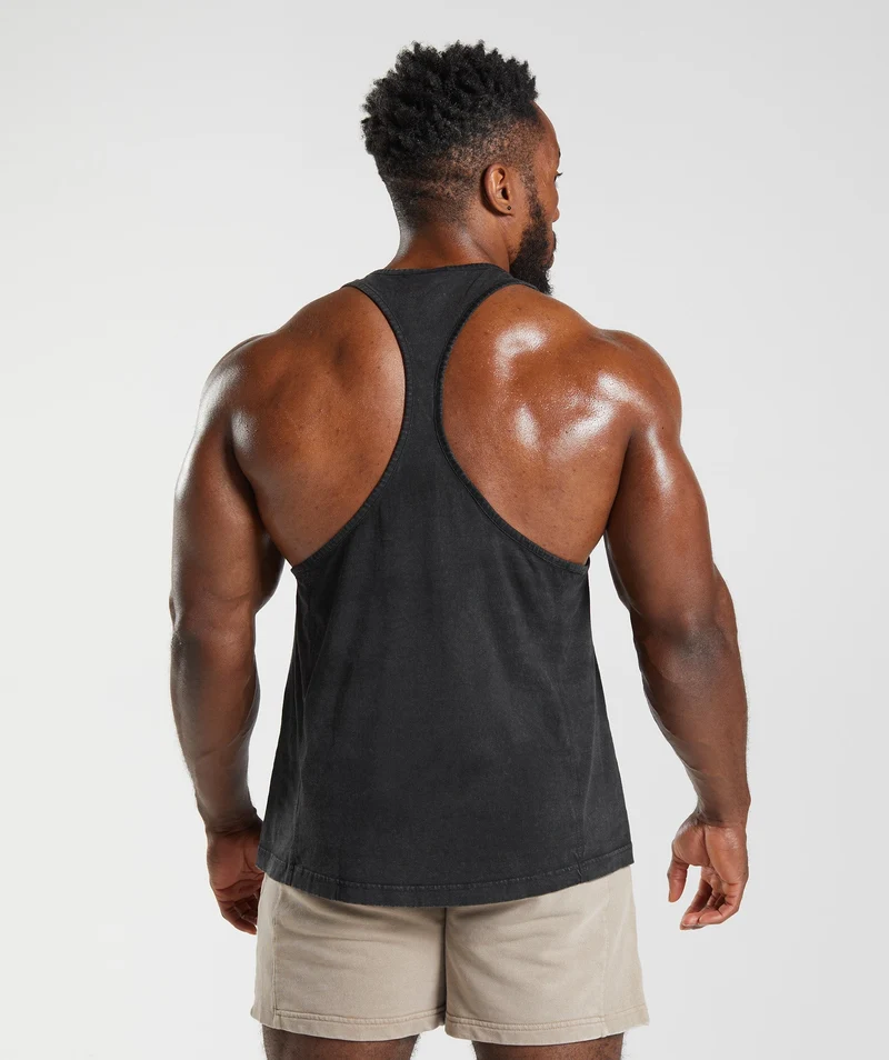 Gymshark Power Washed Stringer - Black