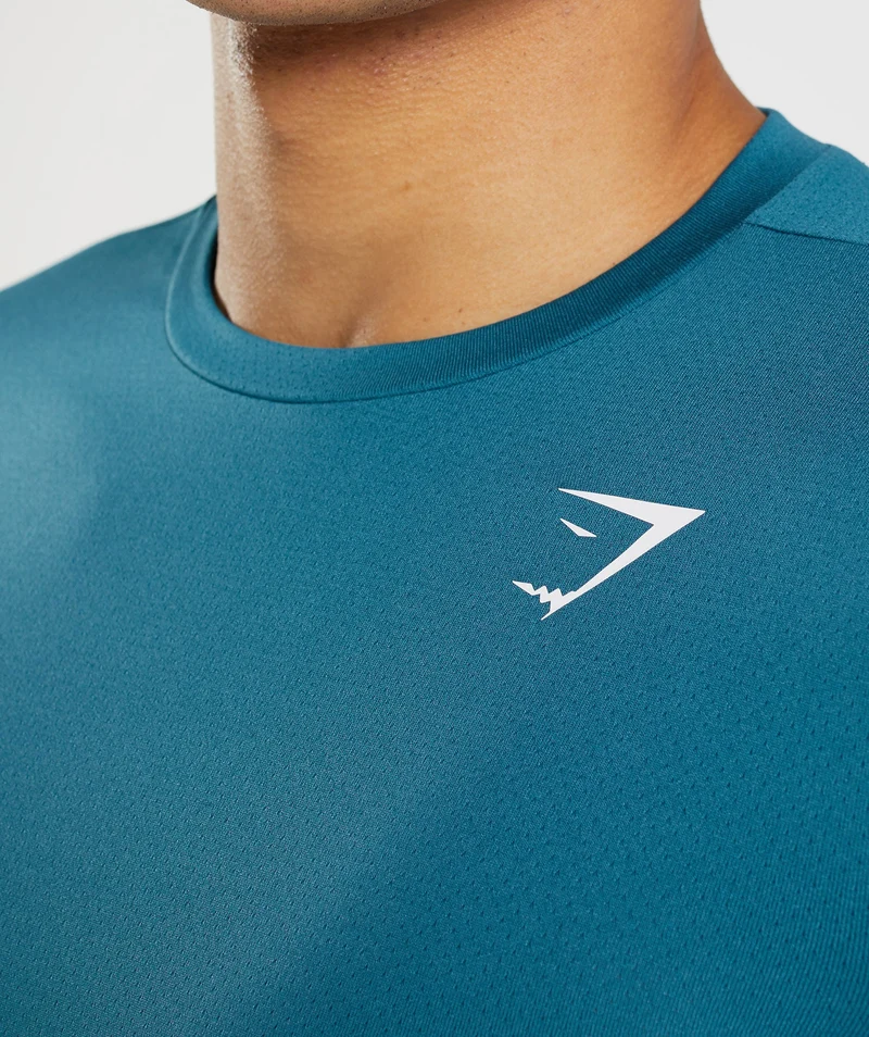 Gymshark Arrival Long Sleeve T-Shirt - Atlantic Blue