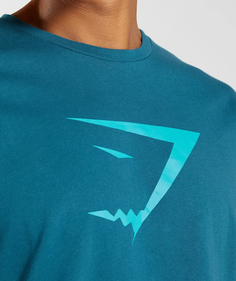 Gymshark Sharkhead Infill T-Shirt - Atlantic Blue