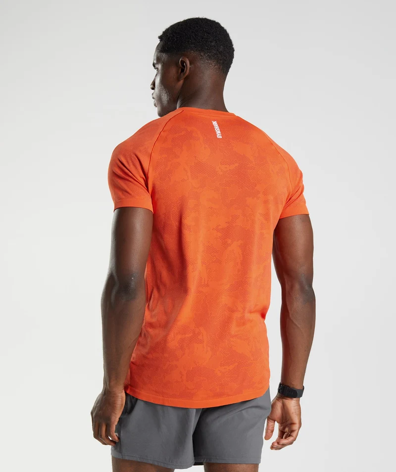 Gymshark Geo Seamless T-Shirt - Pepper Red/Salsa Red