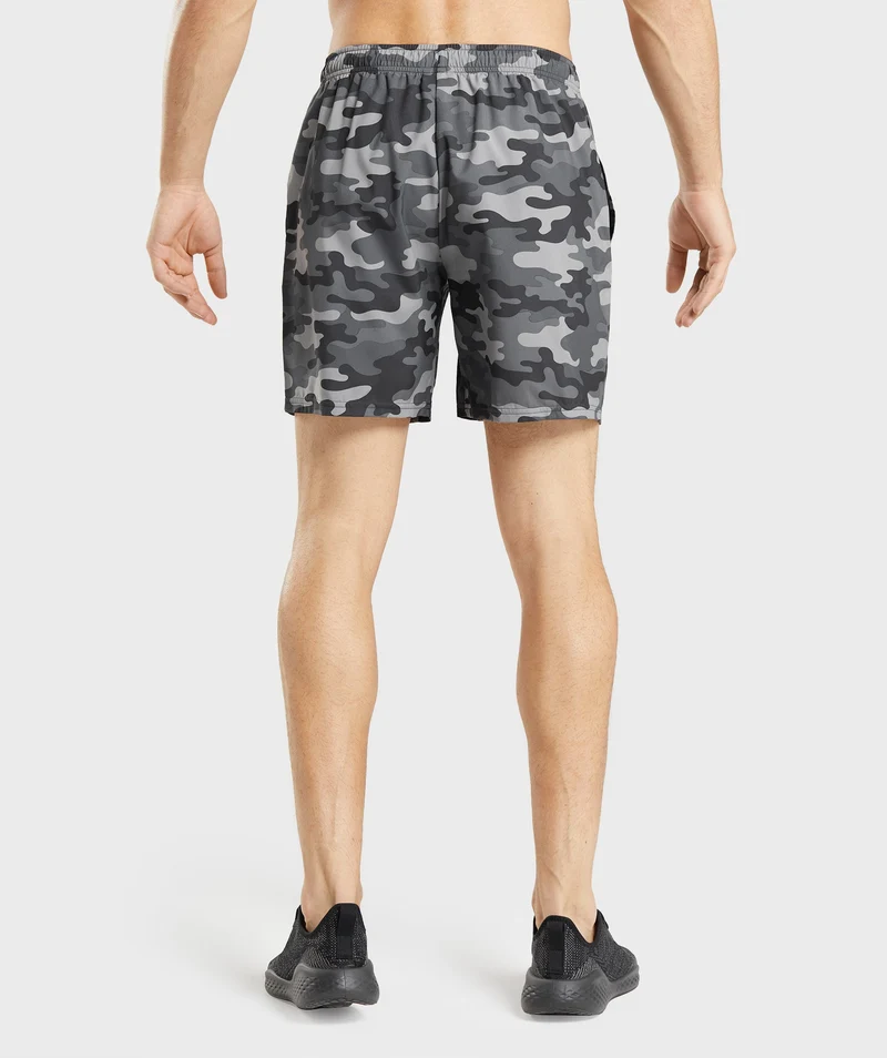 Gymshark Arrival 7" Shorts - Grey Print