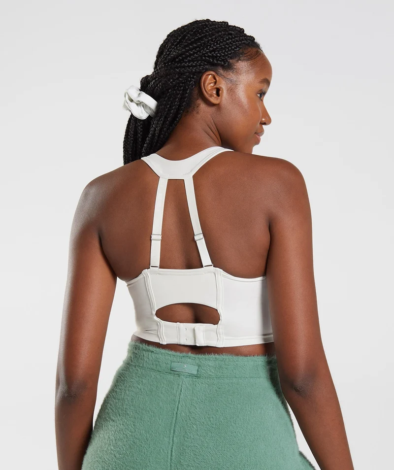 Gymshark Whitney Longline Bra - Skylight White