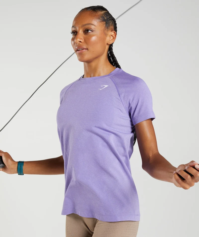 Gymshark Vital Seamless 2.0 Light T-Shirt - Digital Violet Marl