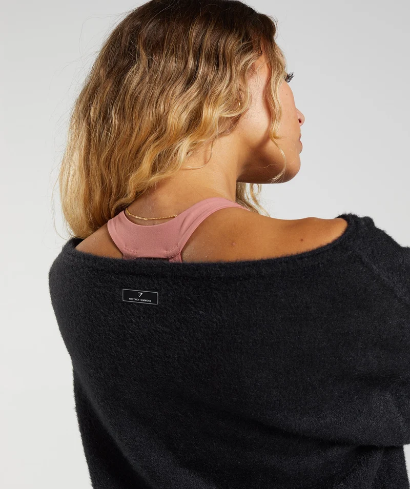 Gymshark Whitney Oversized Eyelash Knit Sweater - Black