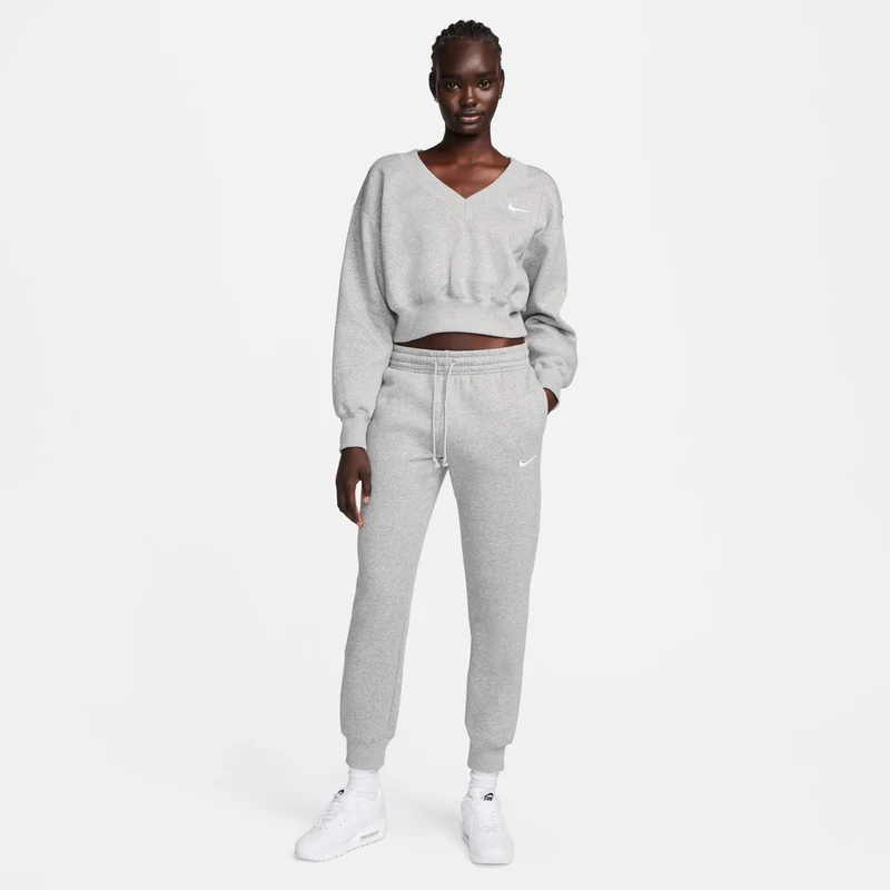 Phoenix Fleece Mid Rise Trainingshose Damen - hellgrau,