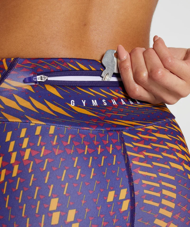 Gymshark Sport Running Leggings - Neptune Purple Print