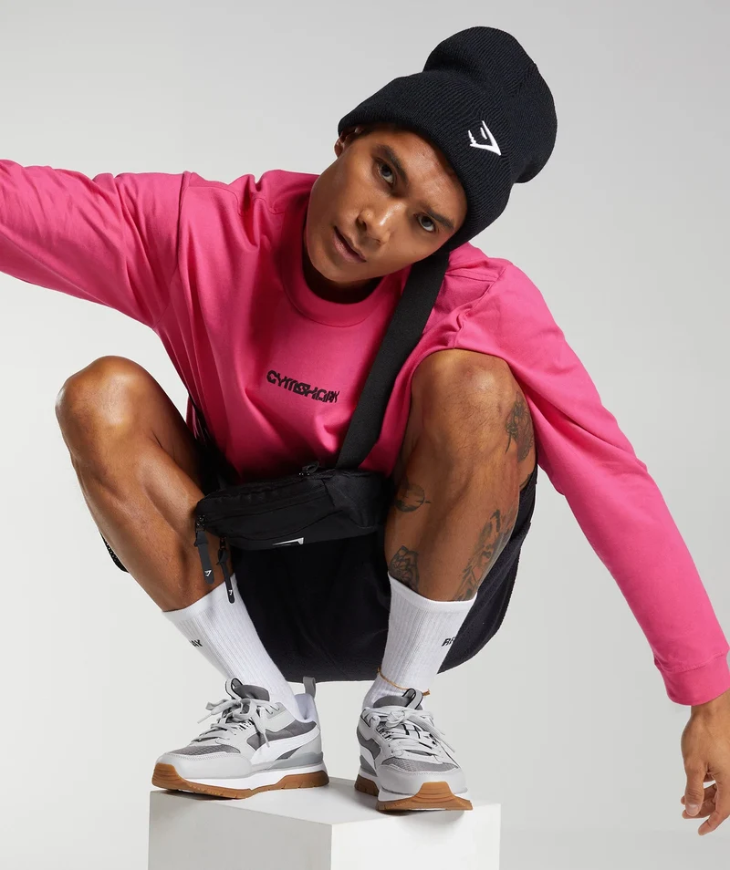 Gymshark Vibes Long Sleeve T-Shirt - Bright Fuchsia