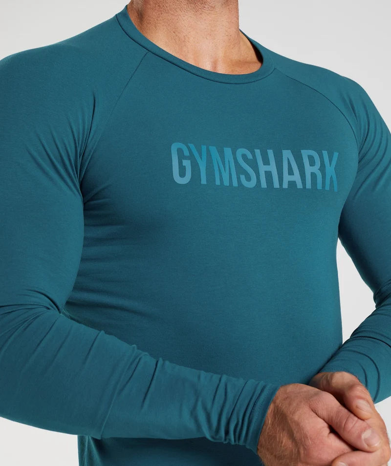 Gymshark Apollo Long Sleeve T-Shirt - Atlantic Blue