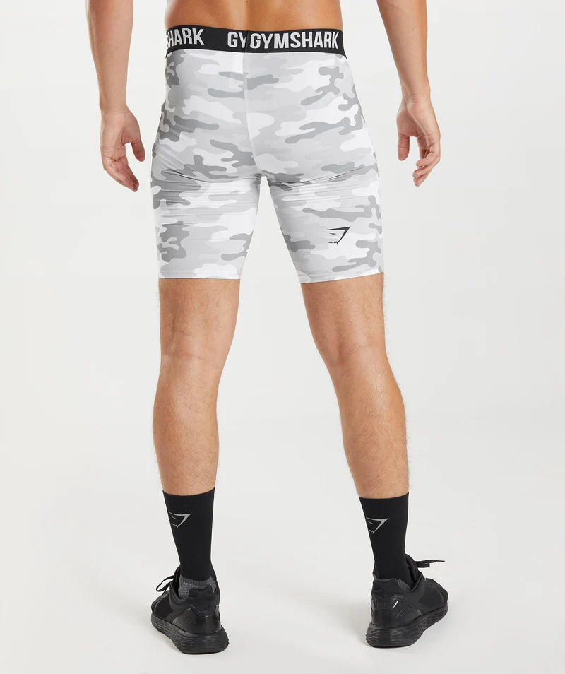 Gymshark Element Baselayer Shorts - Light Grey Print