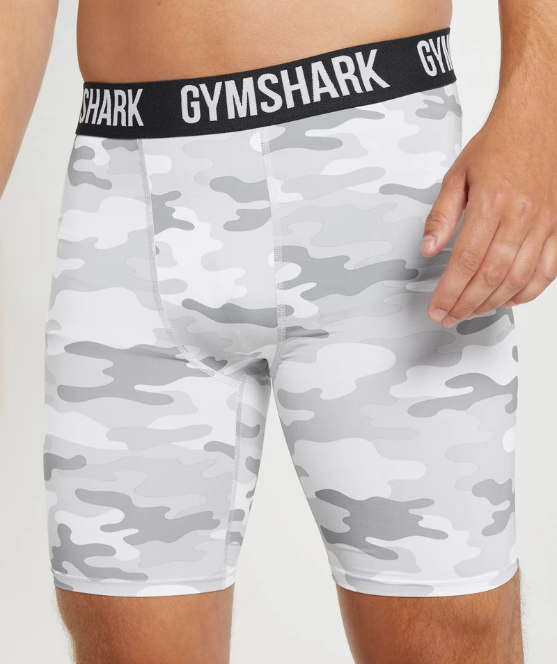 Gymshark Element Baselayer Shorts - Light Grey Print