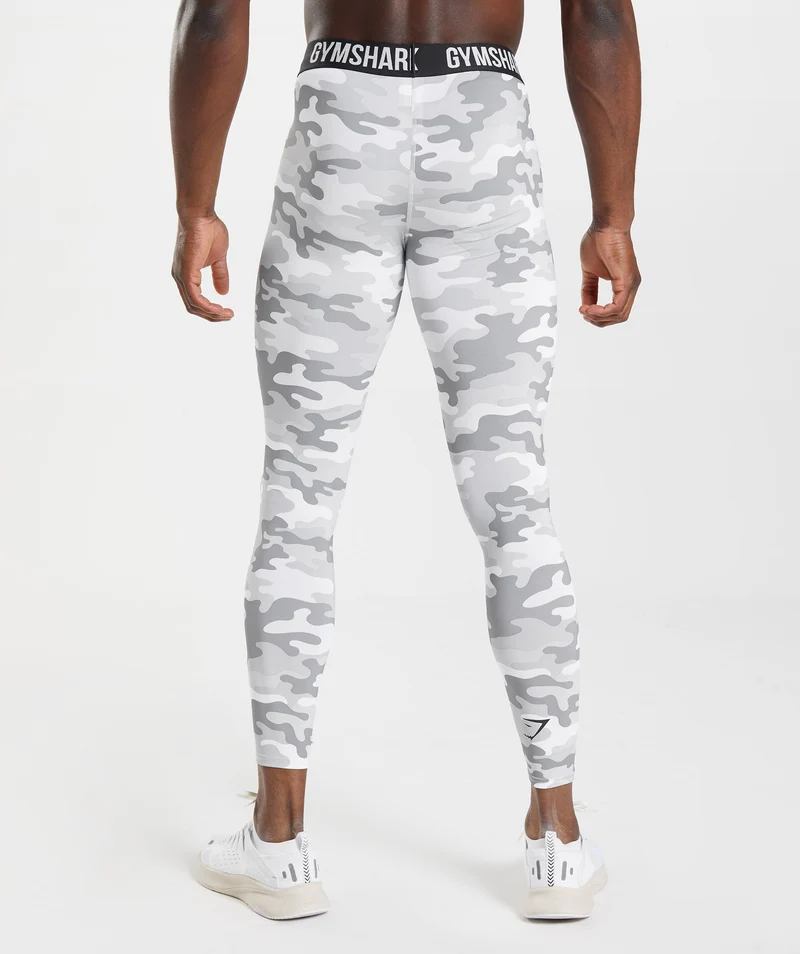 Gymshark Element Baselayer Leggings - Light Grey Print