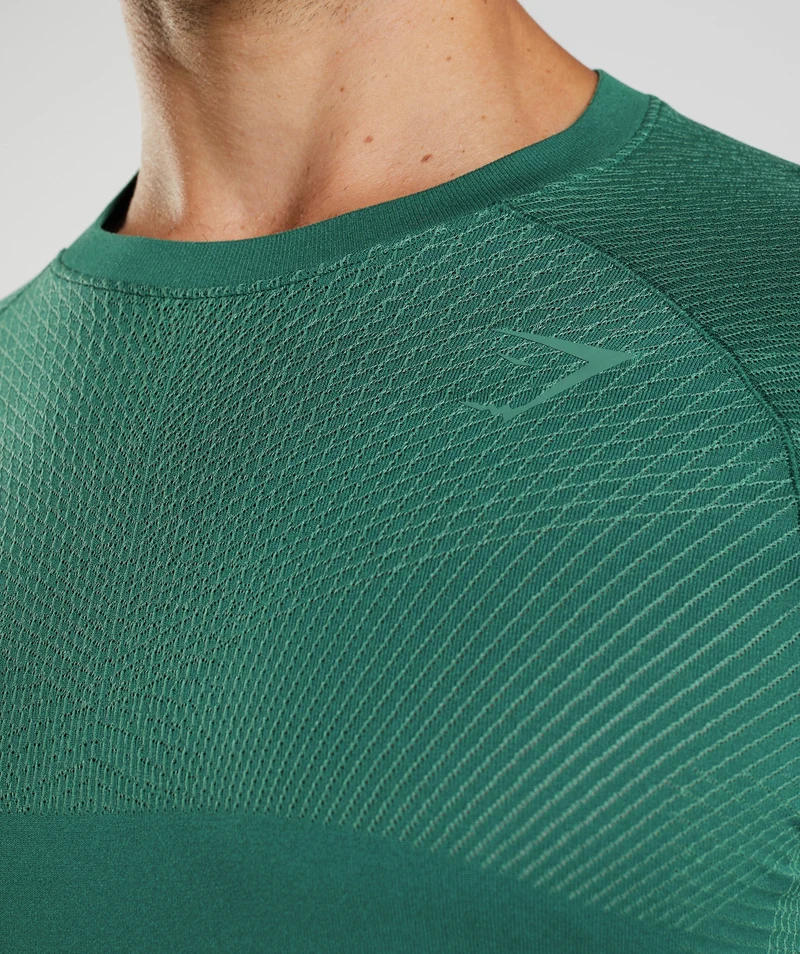 Gymshark Apex Seamless Long Sleeve T-Shirt - Woodland Green/Hoya Green