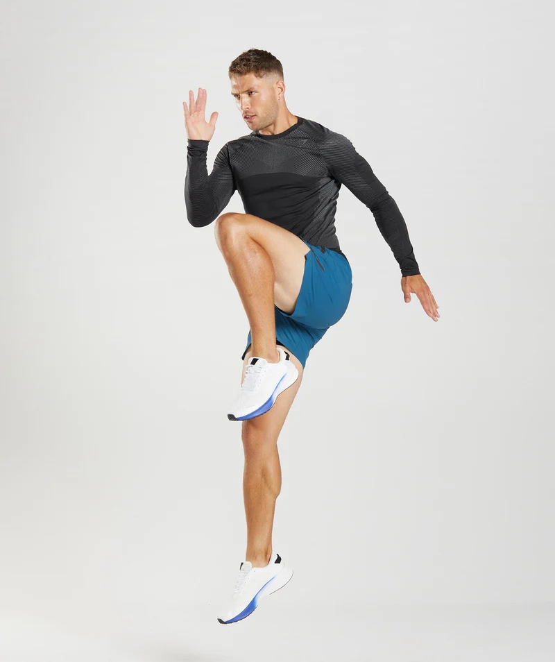 Gymshark Apex Seamless Long Sleeve T-Shirt - Black/Silhouette Grey