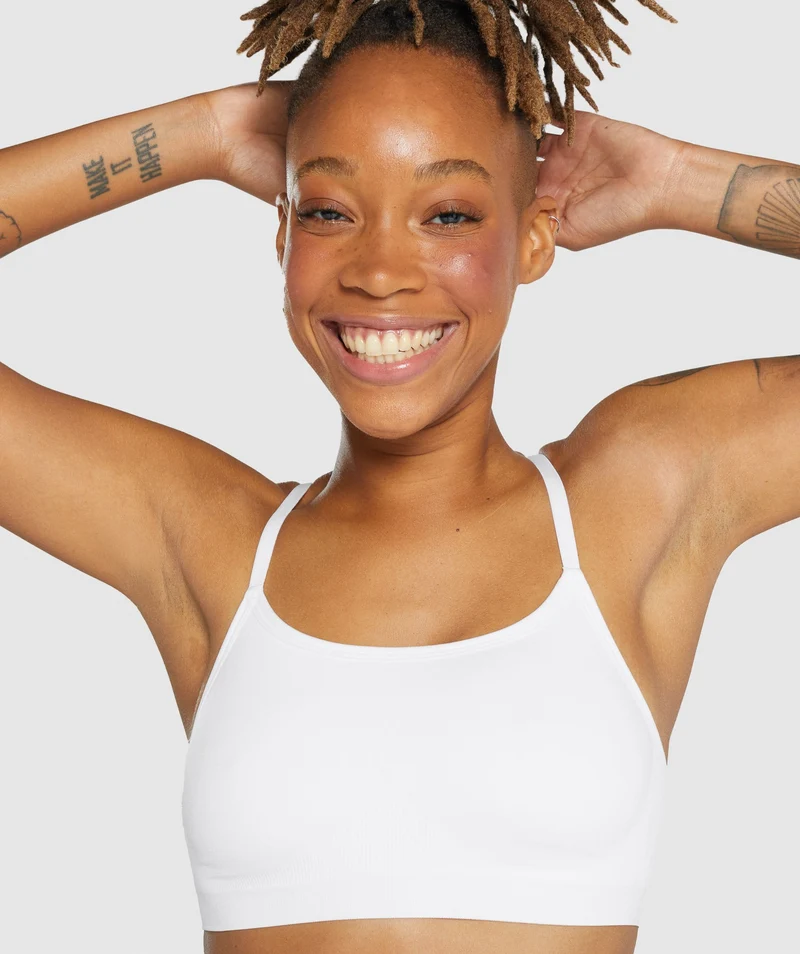 Gymshark Seamless Scoop Neck Bralette - White