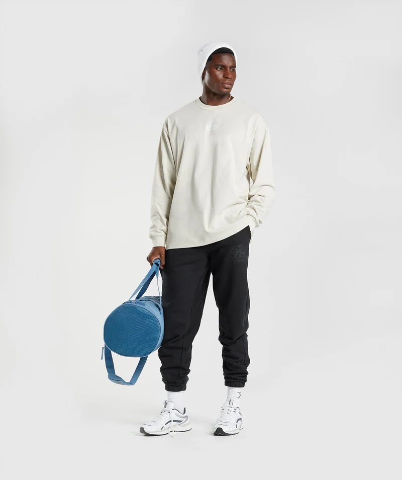 Gymshark GS10 Year Oversized Long Sleeve T-Shirt - Chalky Grey