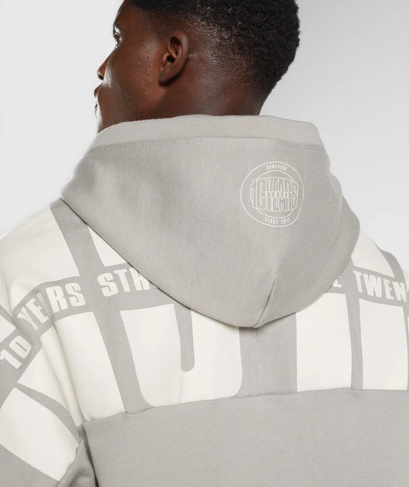 Gymshark GS10 Year Hoodie - Ecru Brown
