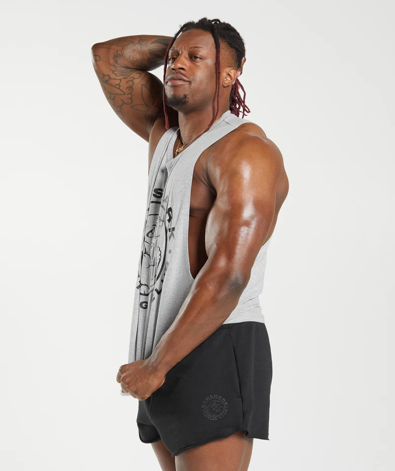 Gymshark Legacy Drop Arm Tank - Light Grey Marl