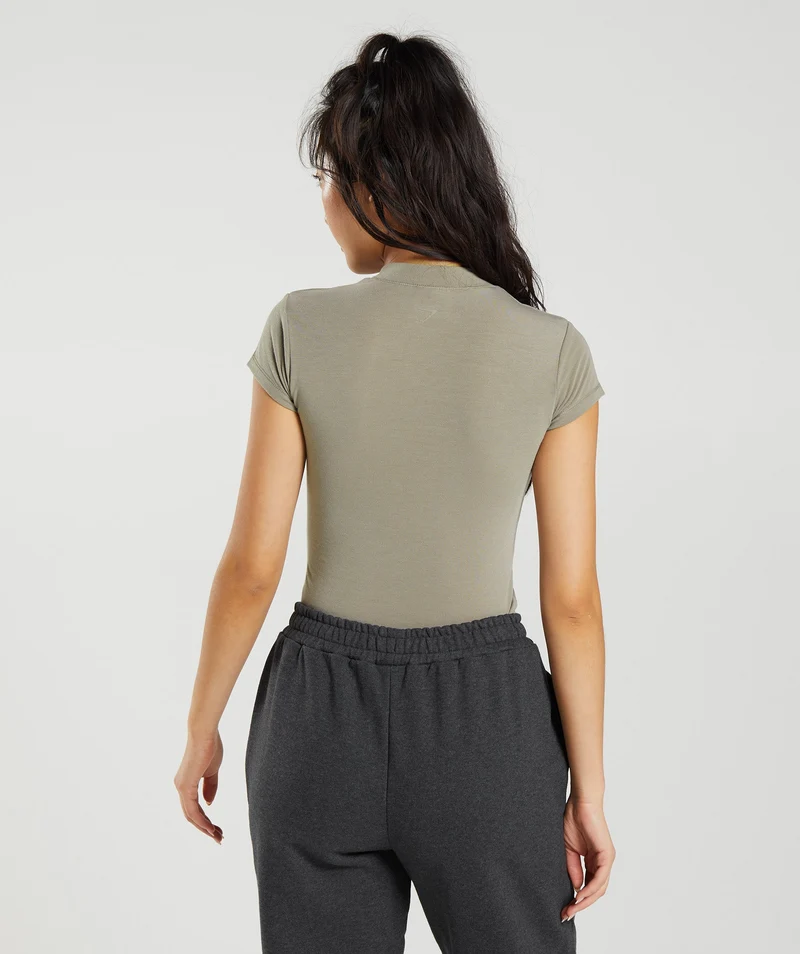 Gymshark Jersey Body Fit T-Shirt - Earthy Brown